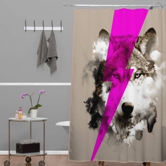 Deny Designs Bowie wolf shower curtain - Picture 2 of 7